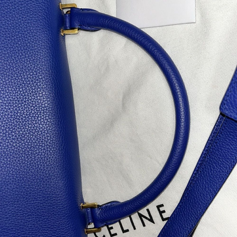 Authentic Celine Leather/Calfskin Suede Trapeze Indigo Shoulder/Top Hand… - Picture 9 of 17